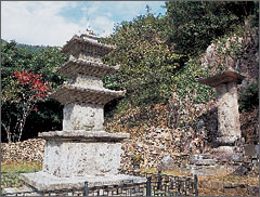 ▲ 금전산 서쪽의 금둔사엔 보물 945호로 지정된 삼층석탑과 보물 946호로 지정된 석불입상이 있다.