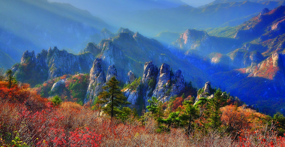 한국인이 가장 좋아하는 설악산의
기기묘묘한 암봉으로 이뤄진 암릉.