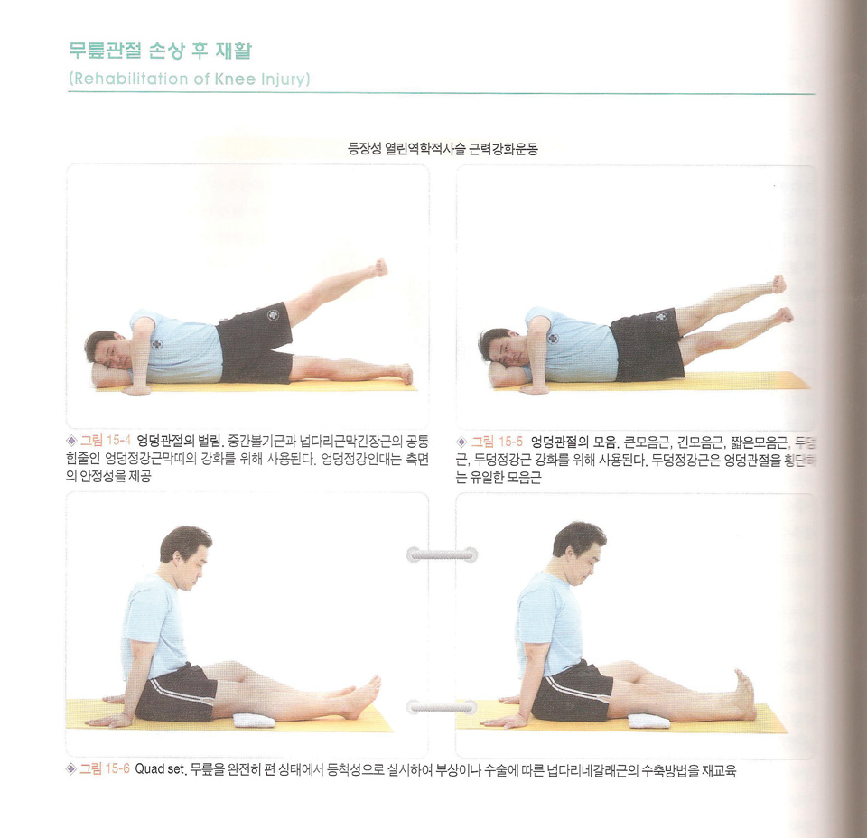 무릎관절을 보호하는 주변 근육강화 운동.
