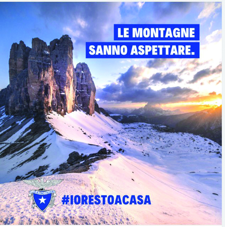 '산은 기다릴 줄 안다’는 표어로 등반 자제를 당부한 이탈리아 산악회 포스터.