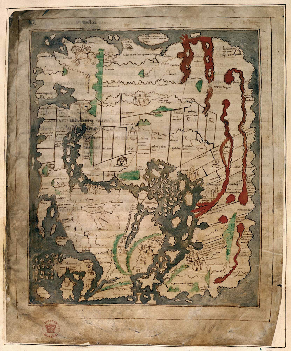 11세기 초에 제작된 앵글로색슨 마파 문디(출처: The British Library).