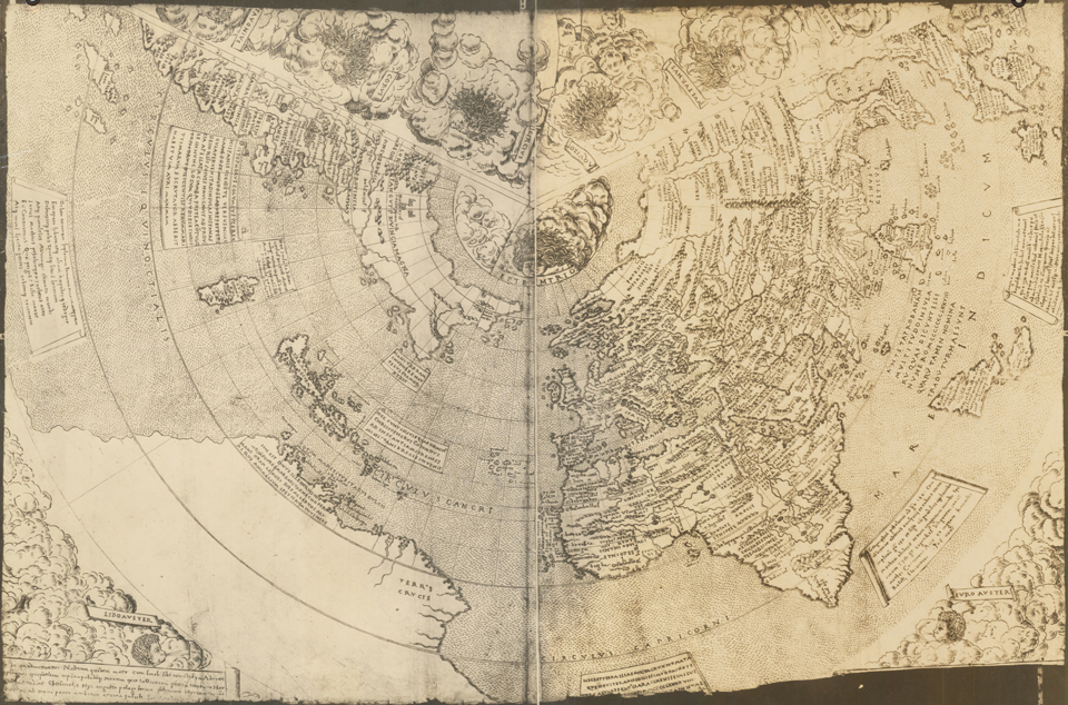 1506년 콘타리니-로셀리의 세계지도(출처: British Library).