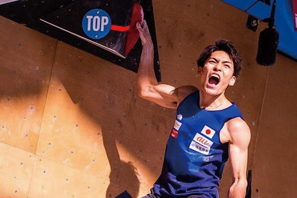 볼더링 월드컵 남자부 우승자 일본의 코코로 후지. 사진 다니엘 가즈다.