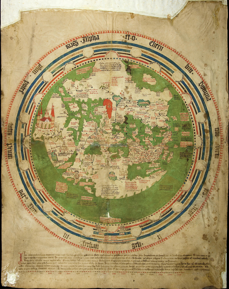 1448년 발스페르거의 세계지도(출처: Biblioteca Ajpostolica Vaticana)