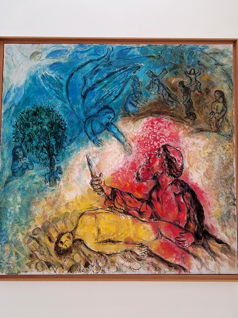 니스에 있는 샤갈 미술관에 있는 창세기 이야기 중에 아브라함이 아들 이삭을 제물로 바치는 그림