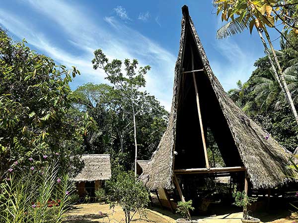 아마존 부족민들의 전통가옥. 실제 원주민들이 거주하진 않는다.